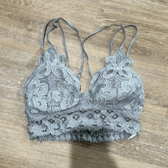 Anemone Other - Anemone light gray lace bralette